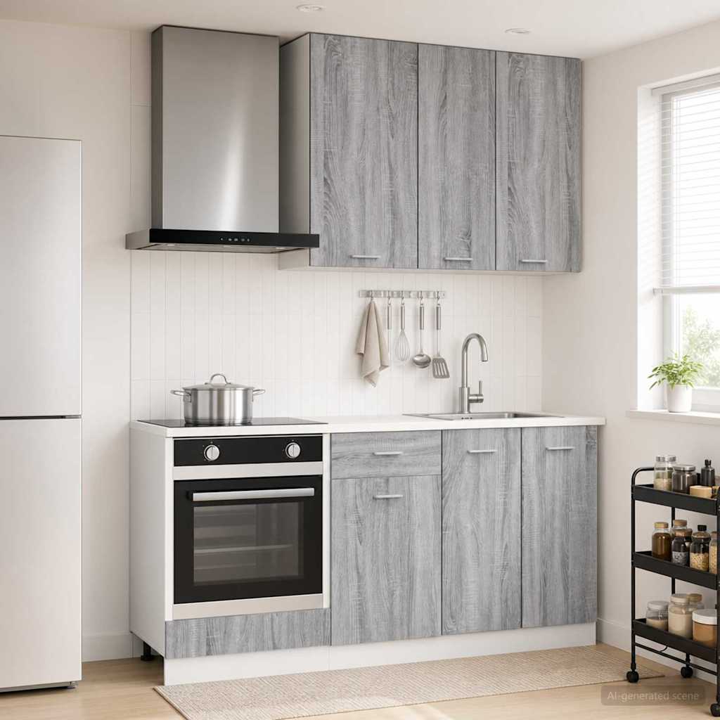 Kitchen Unit LYON 5 pcs Engineered Wood Grey sonoma 80 cm