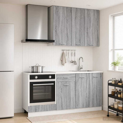 Kitchen Unit LYON 5 pcs Engineered Wood Grey sonoma 80 cm