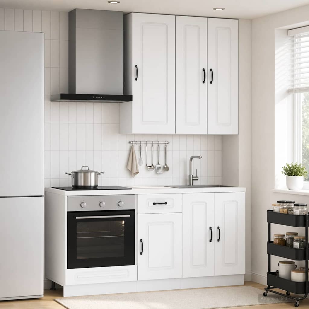 Kitchen Unit KALMAR 5 pcs Engineered Wood White 100 cm