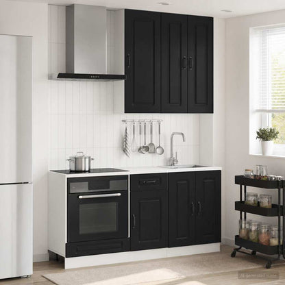Kitchen Unit KALMAR 5 pcs Engineered Wood Black 100 cm