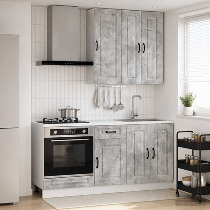 Kitchen Unit KALMAR 5 pcs Engineered Wood Concrete grey 100 cm