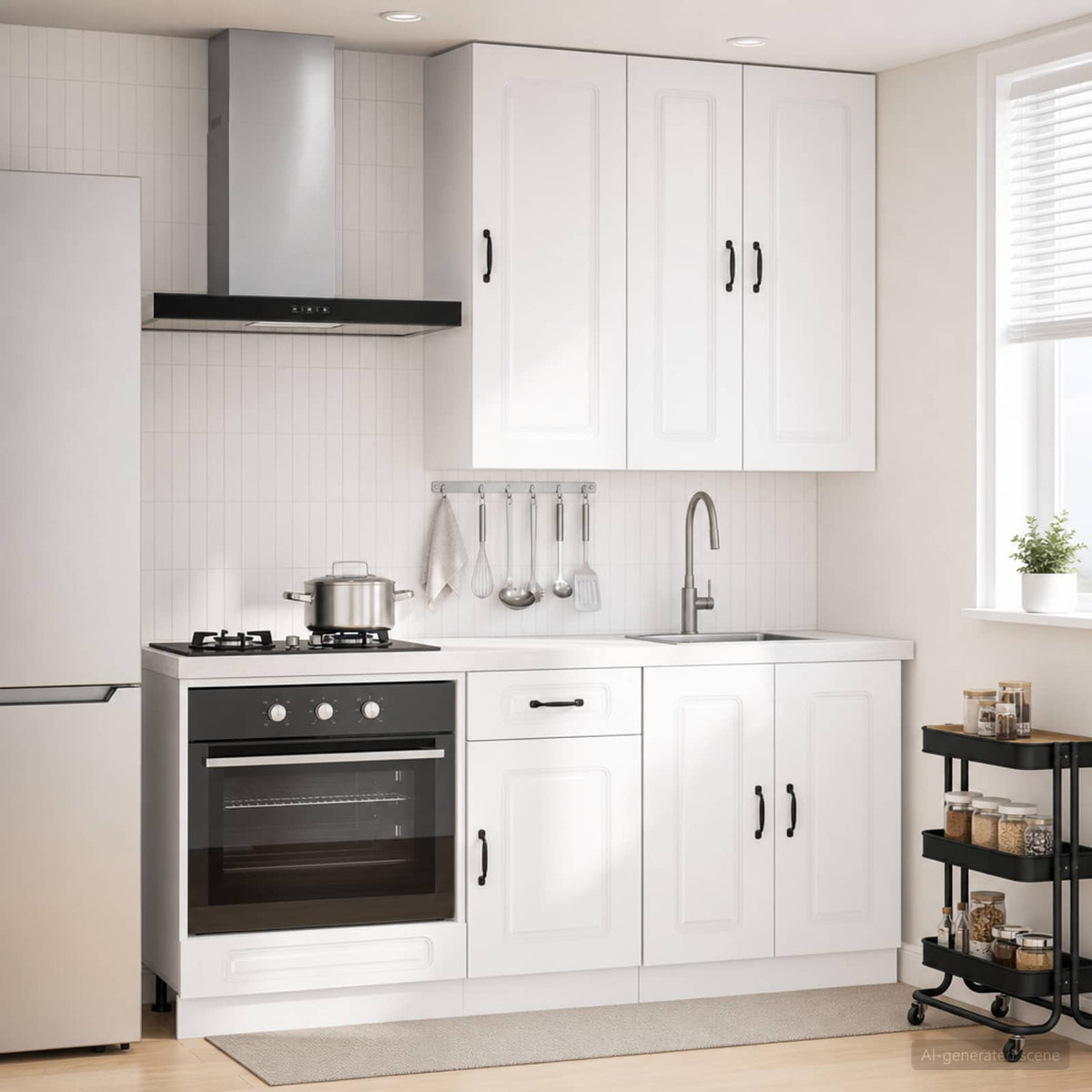 vidaXL Kitchen Unit KALMAR 5 pcs High Gloss White Engineered Wood 1