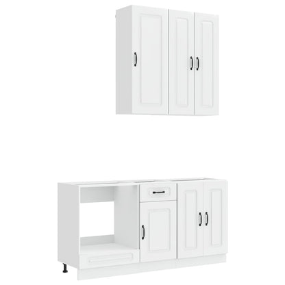 vidaXL Kitchen Unit KALMAR 5 pcs High Gloss White Engineered Wood 2