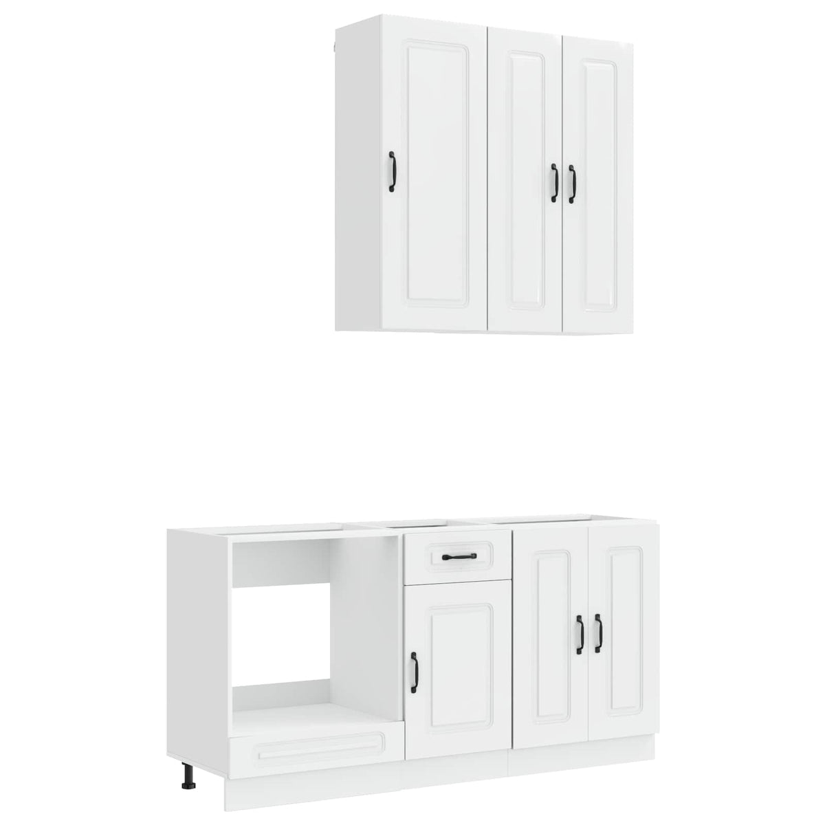Kitchen Unit KALMAR 5 pcs Engineered Wood High gloss white 100 cm