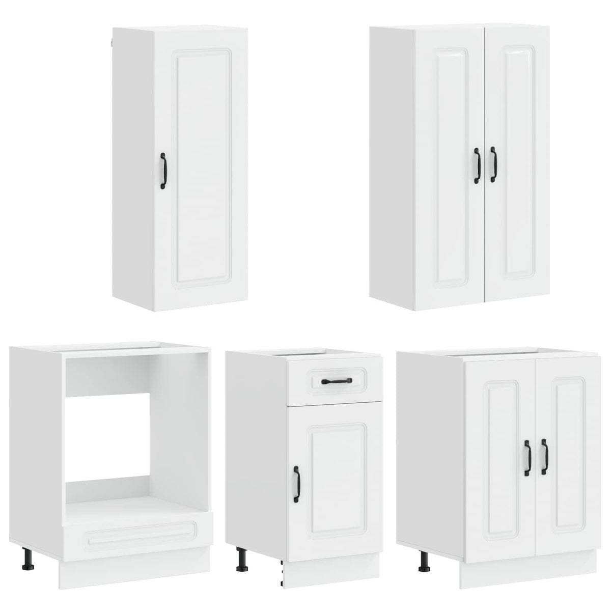 Kitchen Unit KALMAR 5 pcs Engineered Wood High gloss white 100 cm
