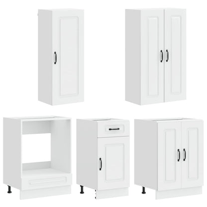 Kitchen Unit KALMAR 5 pcs Engineered Wood High gloss white 100 cm