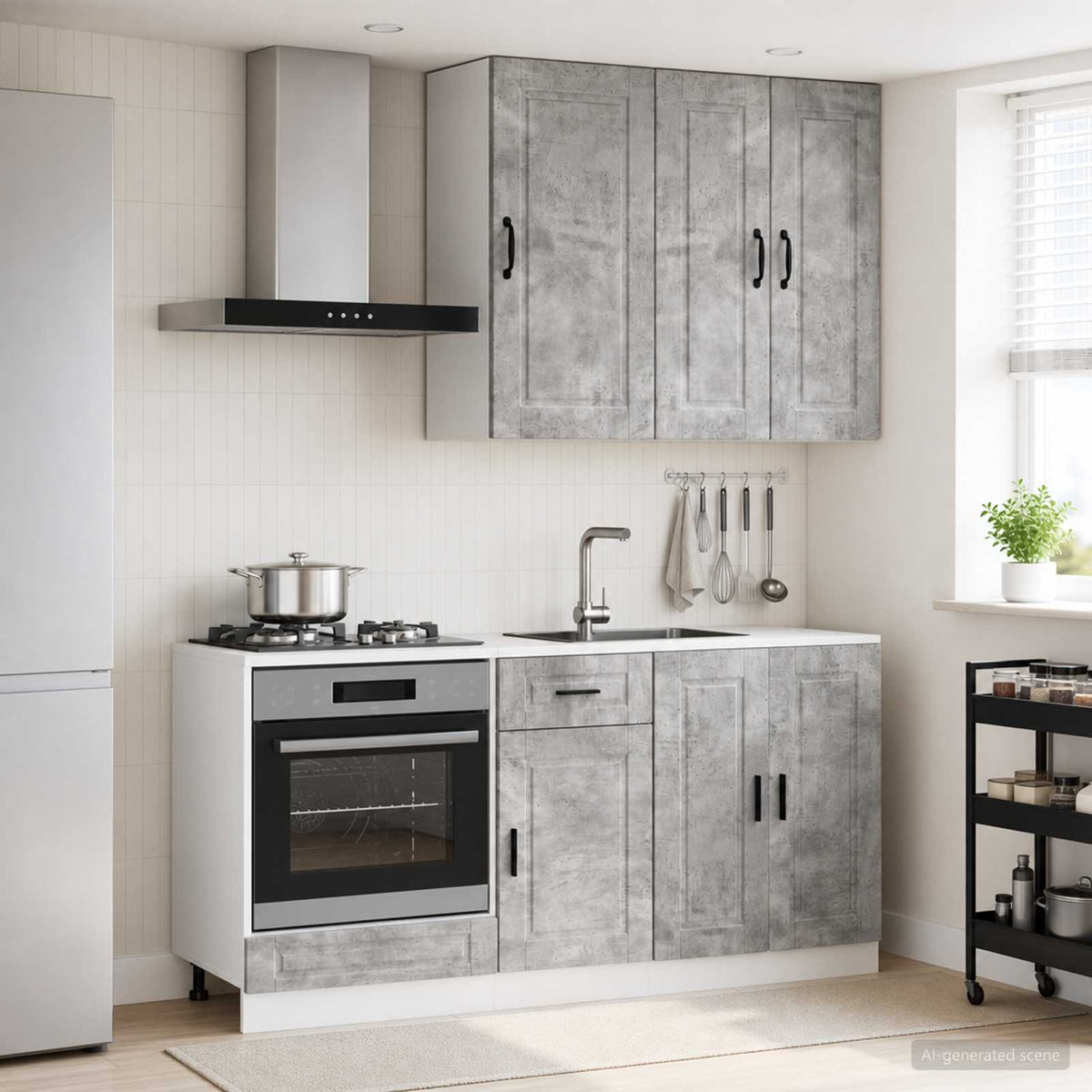 vidaXL Kitchen Unit PORTO 5 pcs Engineered Wood