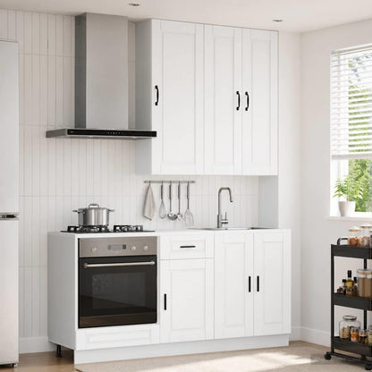 vidaXL Kitchen Unit PORTO 5 pcs White Engineered Wood 1