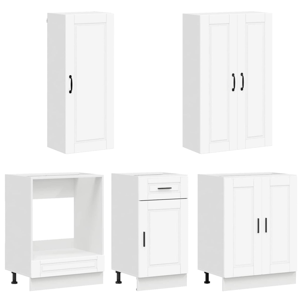 vidaXL Kitchen Unit PORTO 5 pcs White Engineered Wood 3