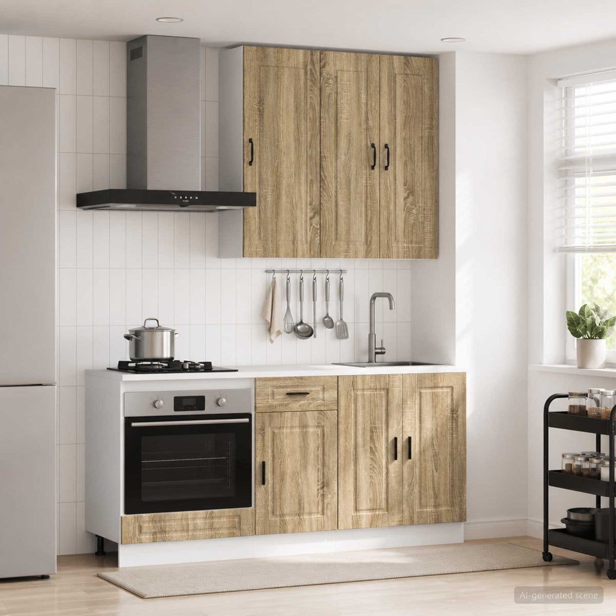 vidaXL Kitchen Unit PORTO 5 pcs Engineered Wood