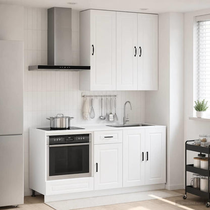 vidaXL Kitchen Unit PORTO 5 pcs High Gloss White Engineered Wood 1