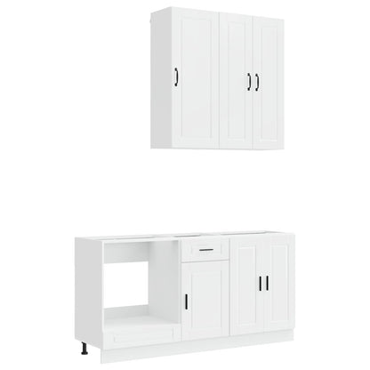 vidaXL Kitchen Unit PORTO 5 pcs High Gloss White Engineered Wood 2