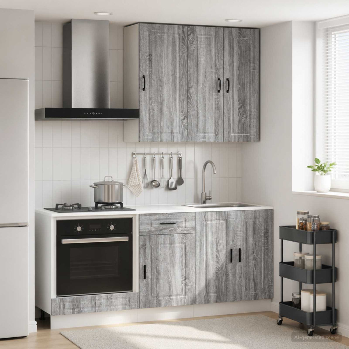 vidaXL Kitchen Unit PORTO 5 pcs Engineered Wood