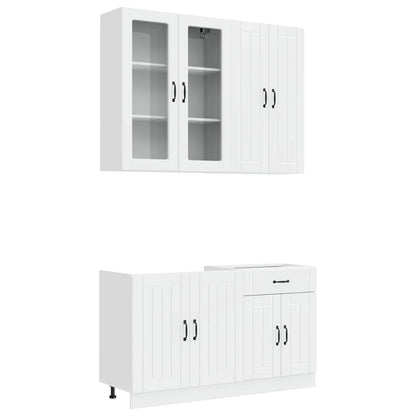 vidaXL Kitchen Unit LUCCA 4 pcs High Gloss White Engineered Wood 2
