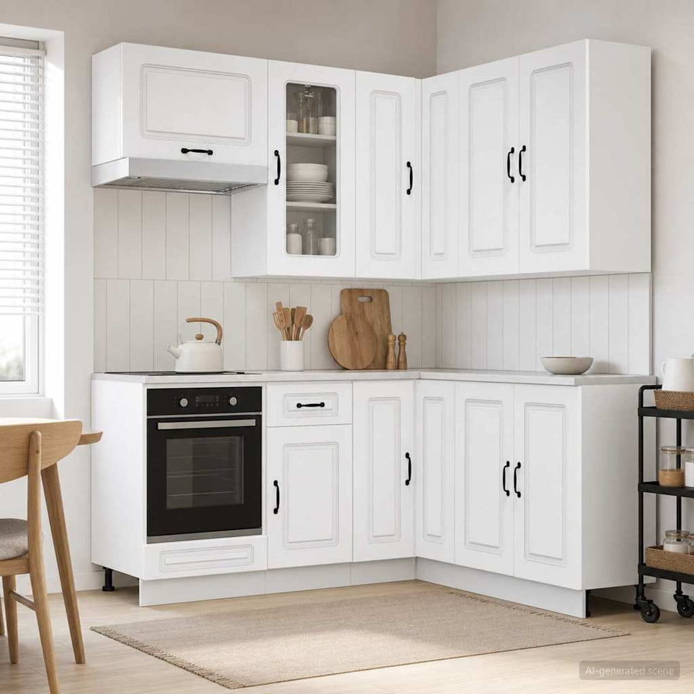 vidaXL Kitchen Unit KALMAR 8 pcs White Engineered Wood