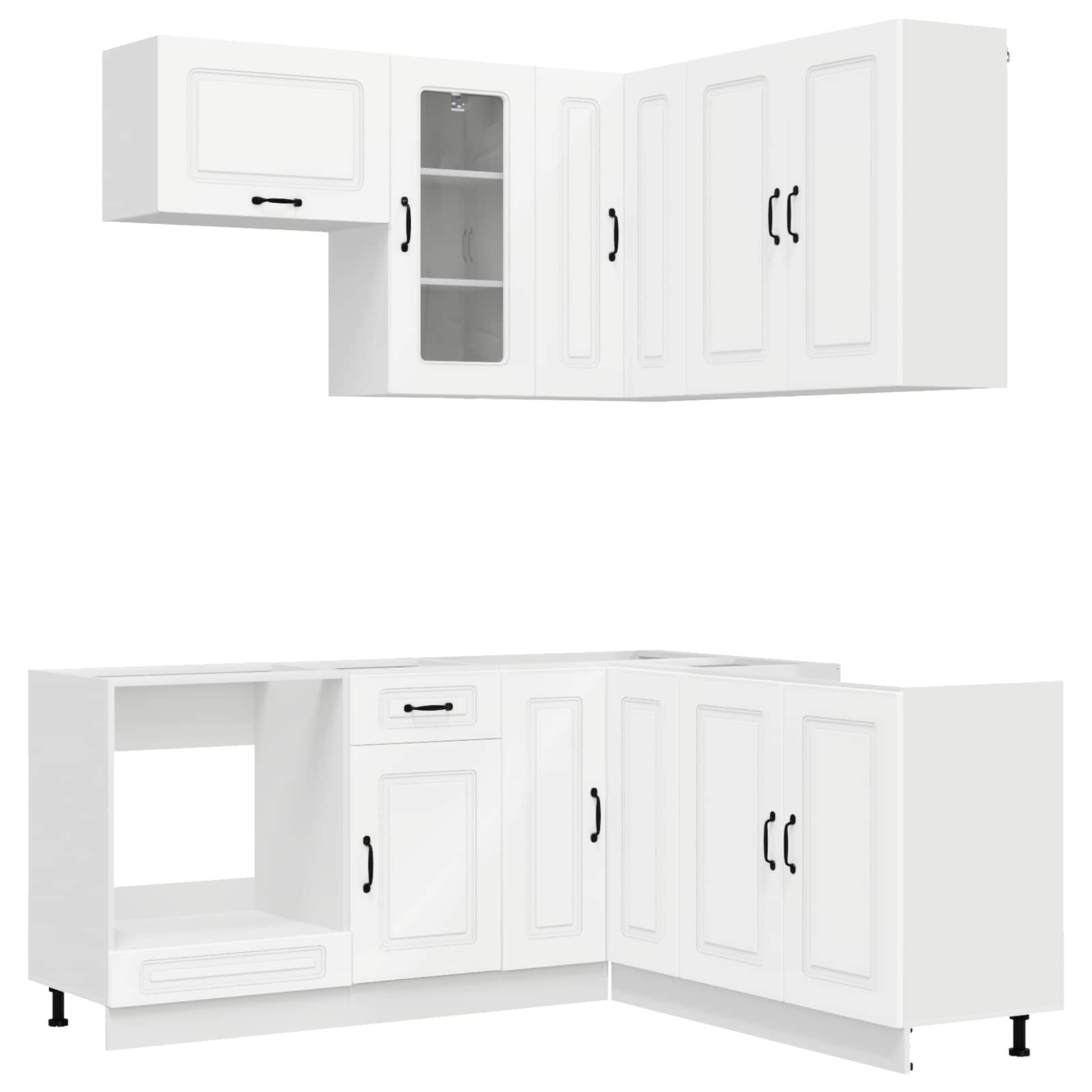 vidaXL Kitchen Unit KALMAR 8 pcs White Engineered Wood 2