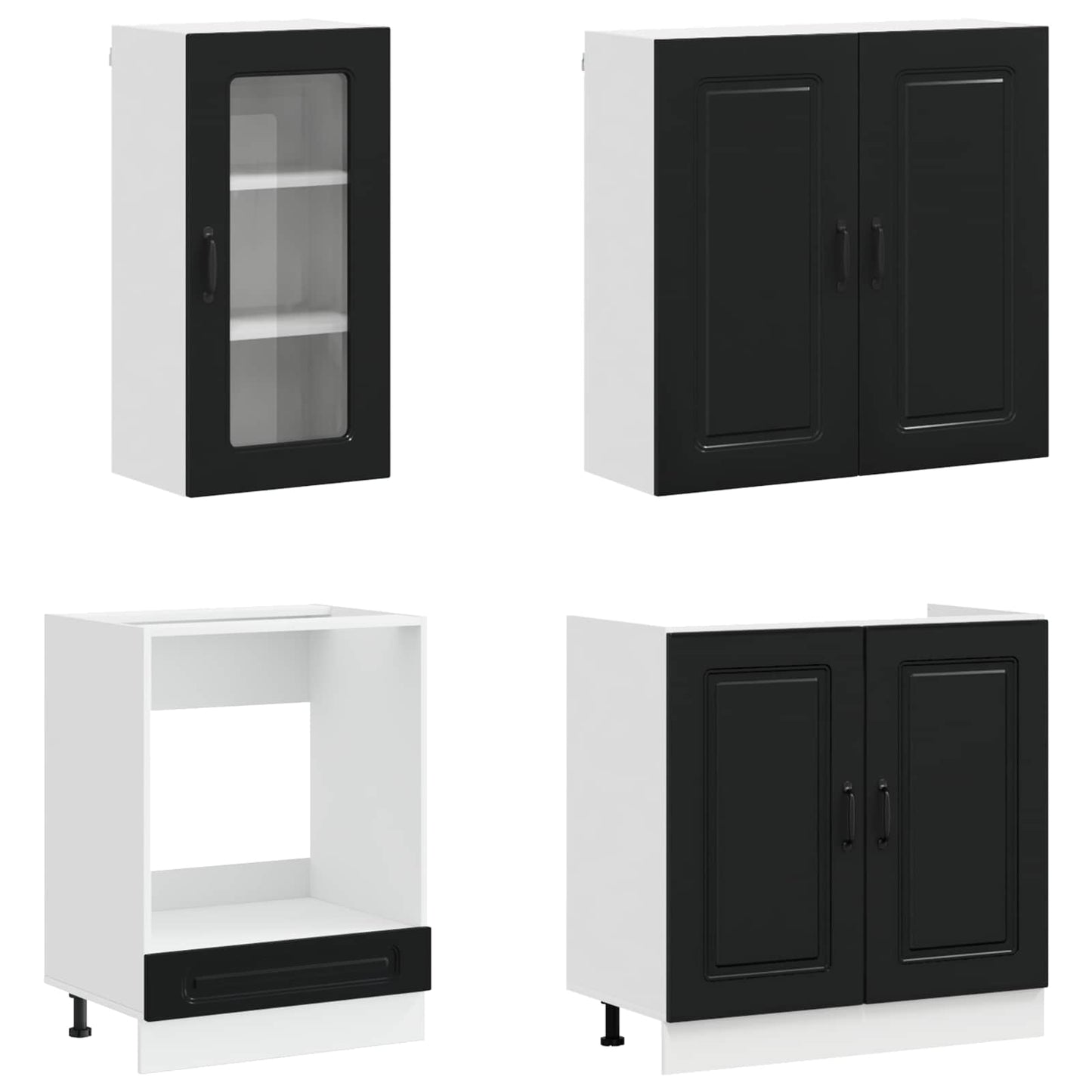 vidaXL Kitchen Unit KALMAR 8 pcs Black Engineered Wood 2
