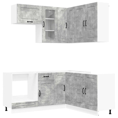 vidaXL Kitchen Unit KALMAR 8 pcs Concrete Grey Engineered Wood 1