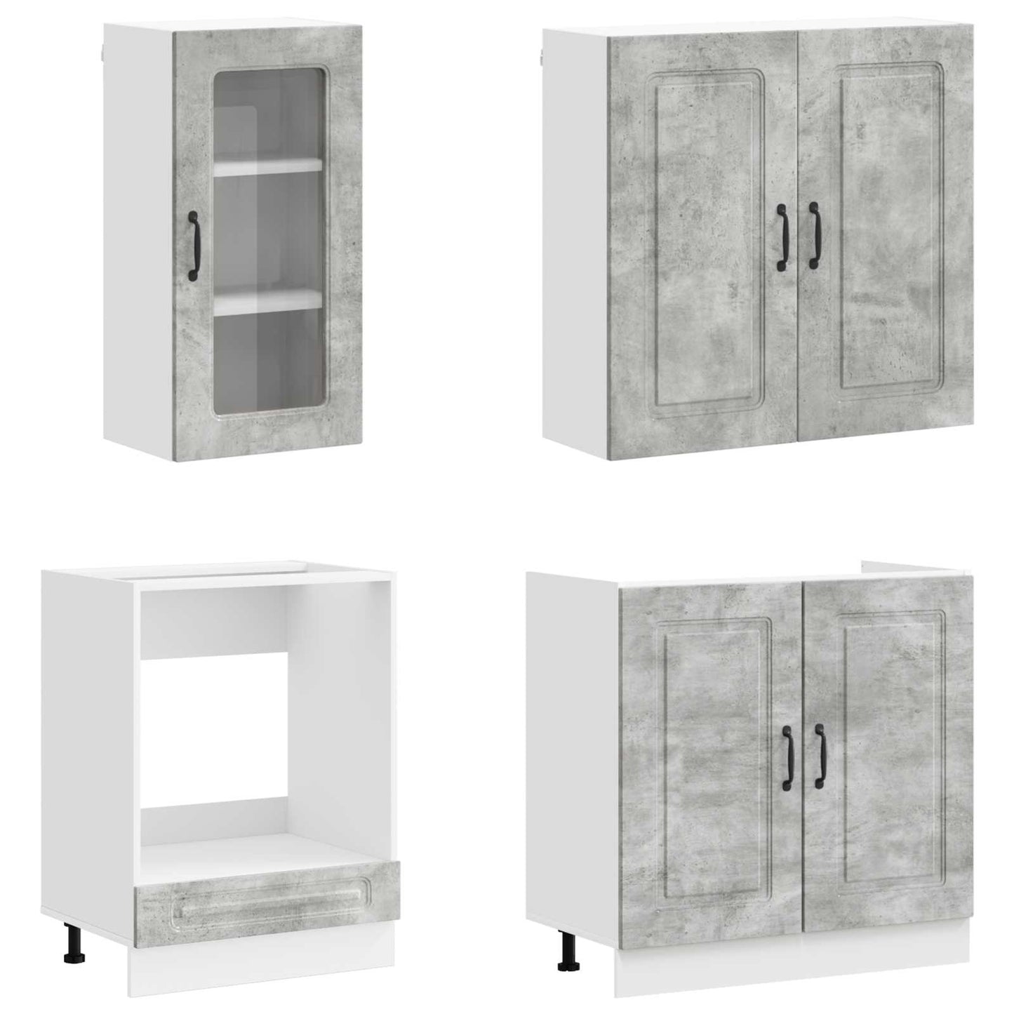 vidaXL Kitchen Unit KALMAR 8 pcs Concrete Grey Engineered Wood 2