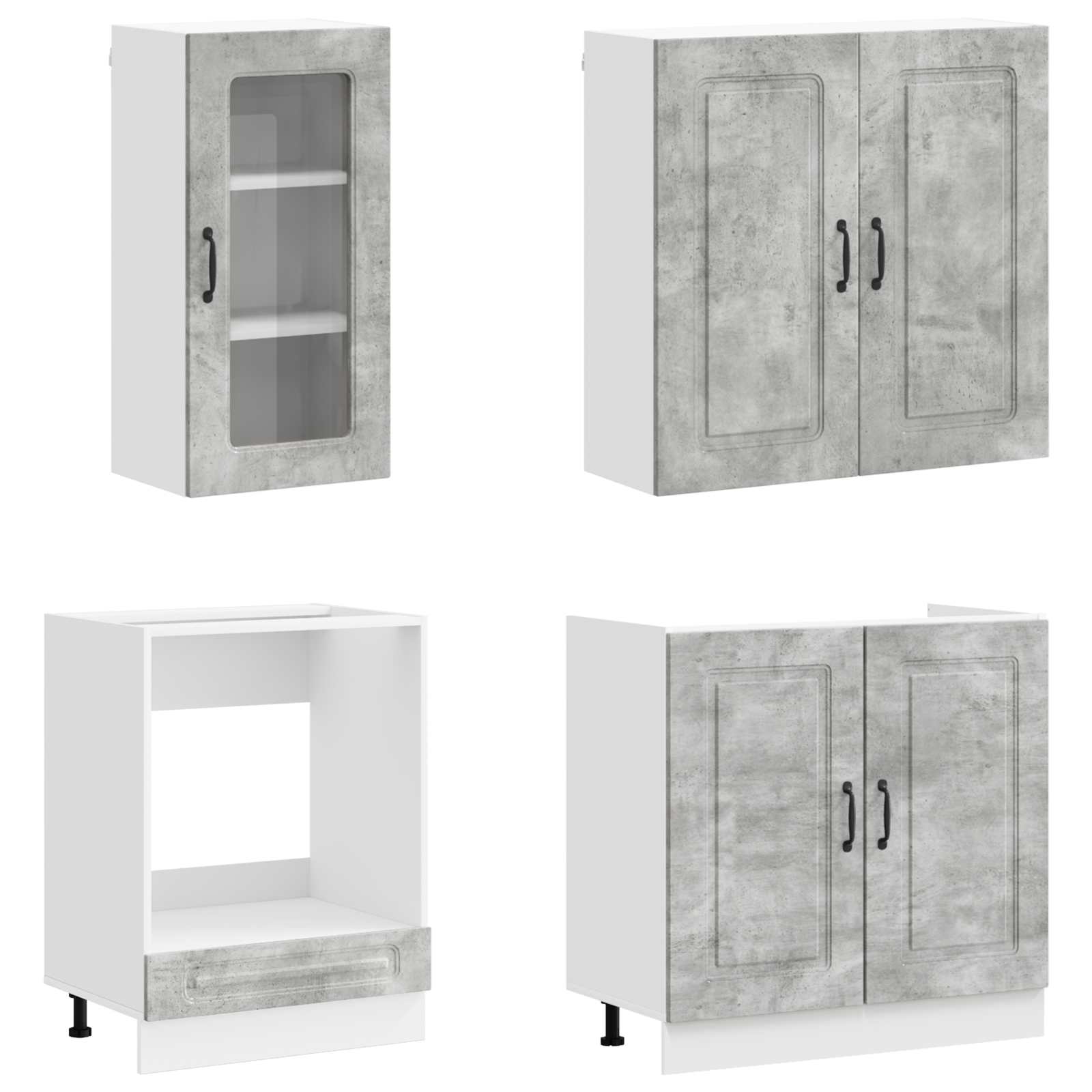 vidaXL Kitchen Unit KALMAR 8 pcs Concrete Grey Engineered Wood 2