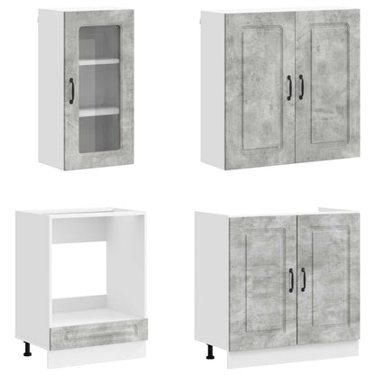 vidaXL Kitchen Unit KALMAR 8 pcs Concrete Grey Engineered Wood 2
