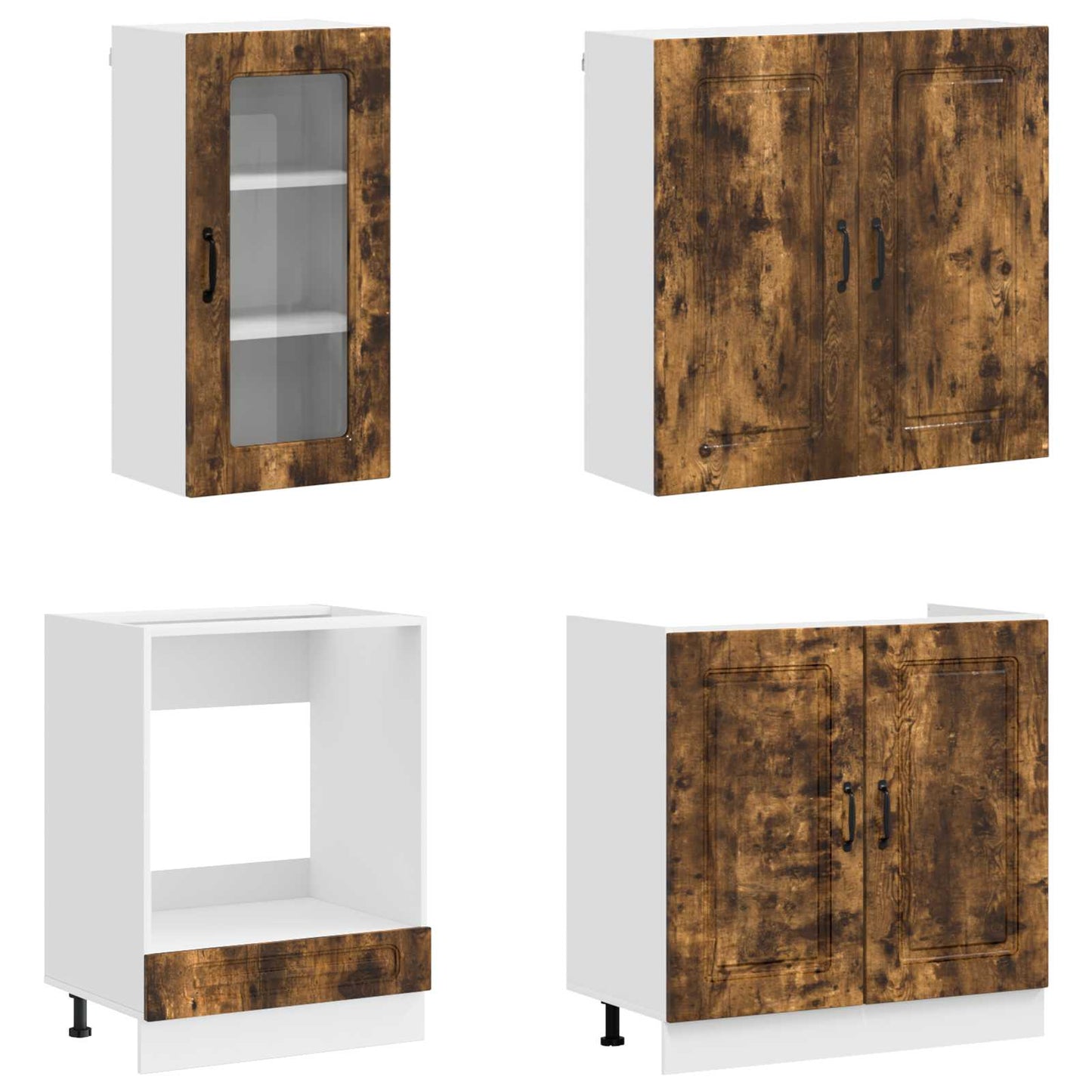 vidaXL Kitchen Unit KALMAR 8 pcs Smoked Oak Engineered Wood 3
