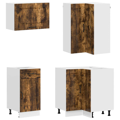 vidaXL Kitchen Unit KALMAR 8 pcs Smoked Oak Engineered Wood 4