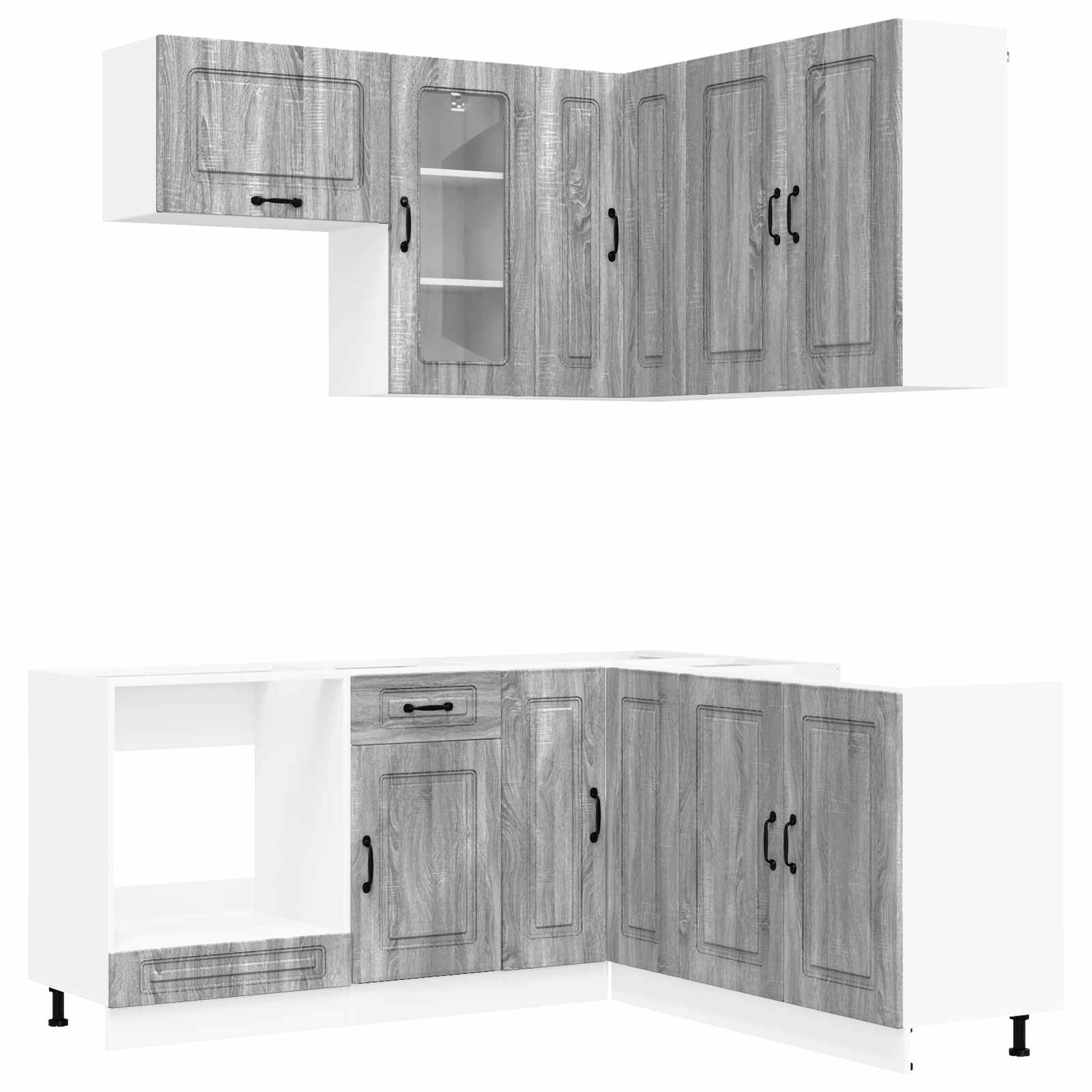 vidaXL Kitchen Unit KALMAR 8 pcs Grey Sonoma Engineered Wood 2