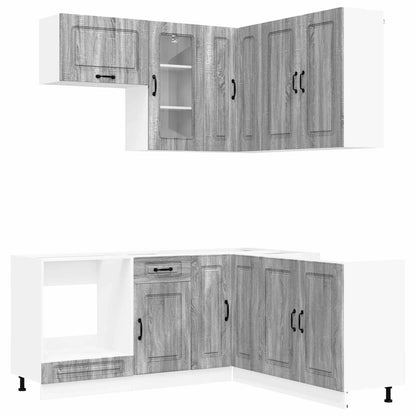 vidaXL Kitchen Unit KALMAR 8 pcs Grey Sonoma Engineered Wood 2