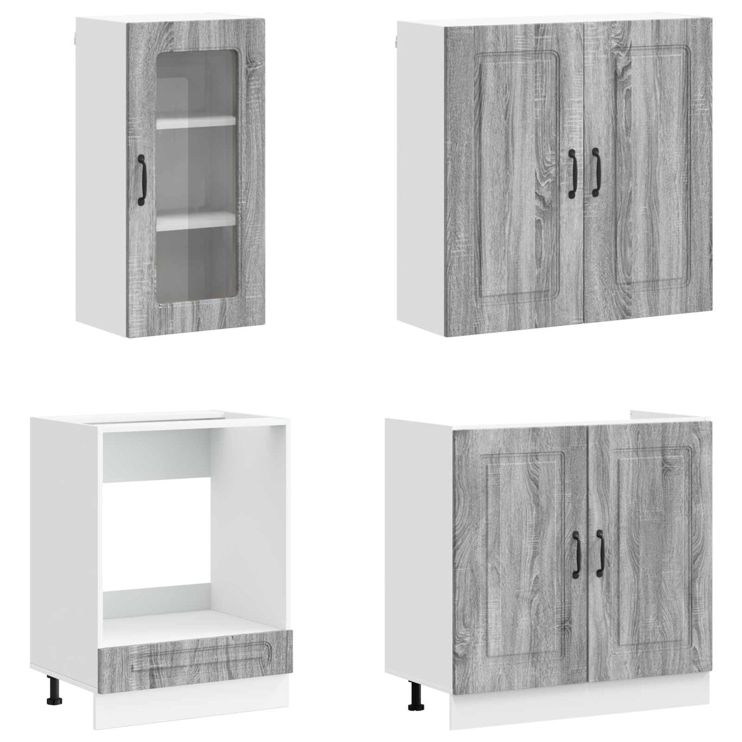 vidaXL Kitchen Unit KALMAR 8 pcs Grey Sonoma Engineered Wood 3
