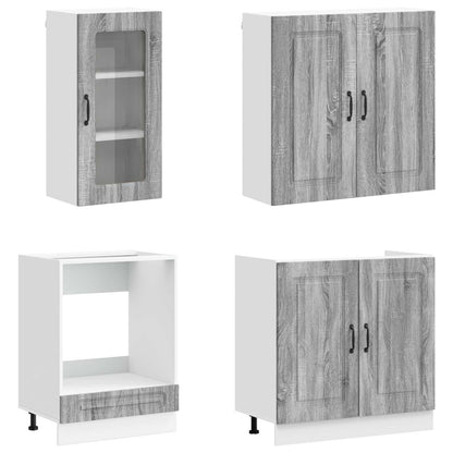 vidaXL Kitchen Unit KALMAR 8 pcs Grey Sonoma Engineered Wood 3