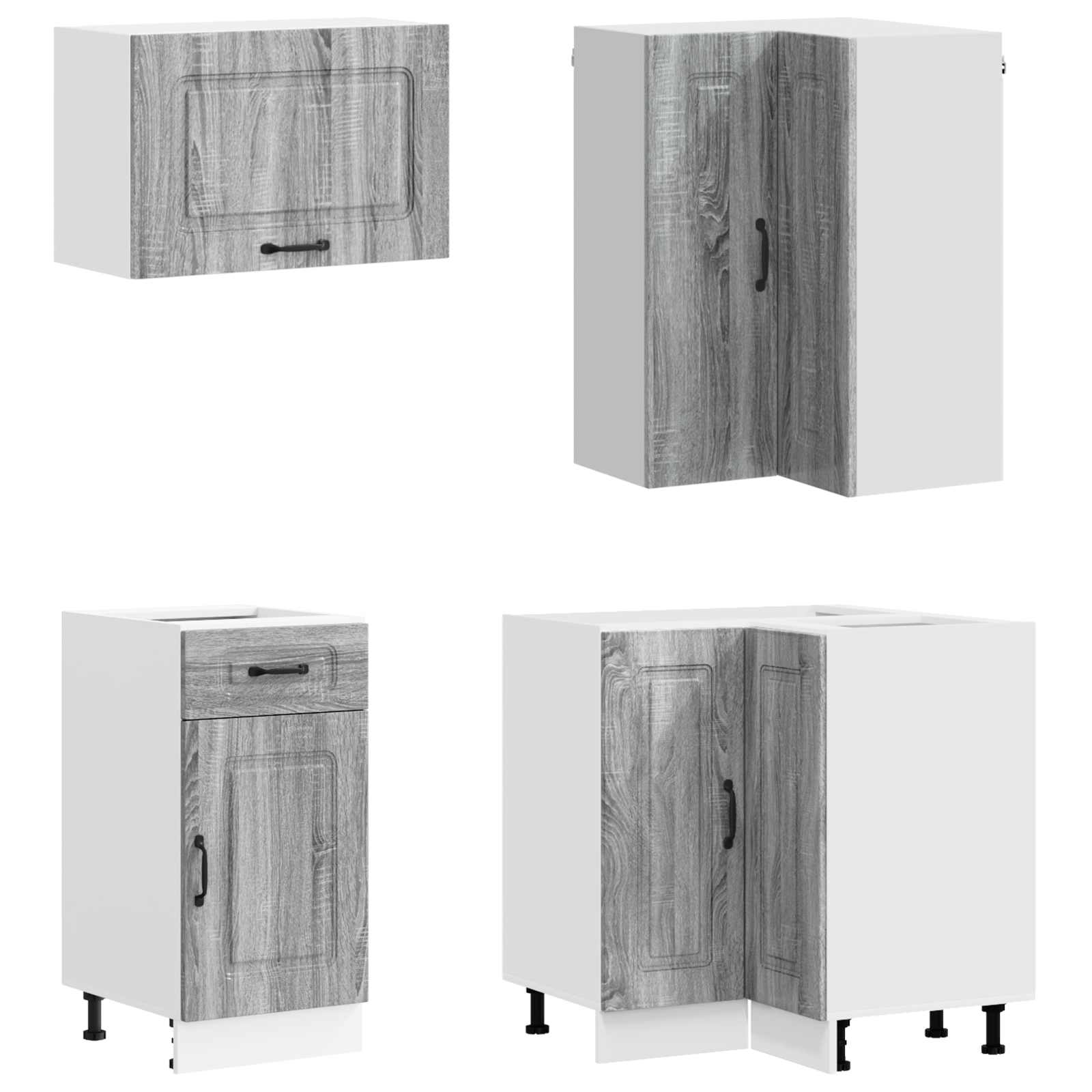vidaXL Kitchen Unit KALMAR 8 pcs Grey Sonoma Engineered Wood 4