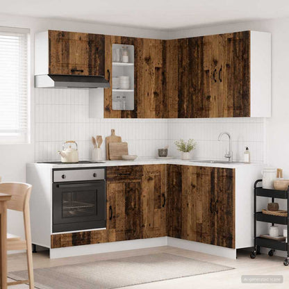 vidaXL Kitchen Unit KALMAR 8 pcs Old Wood Engineered Wood 1