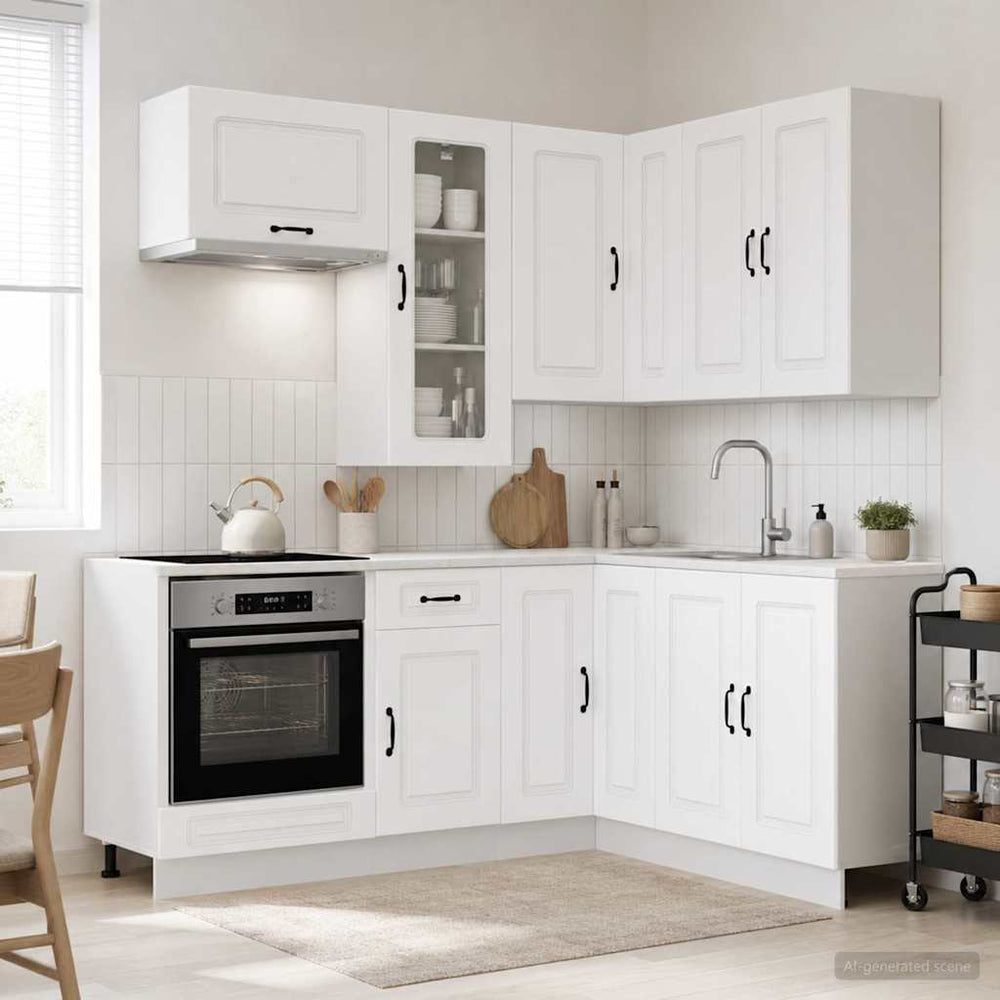 vidaXL Kitchen Unit KALMAR 8 pcs White Engineered Wood