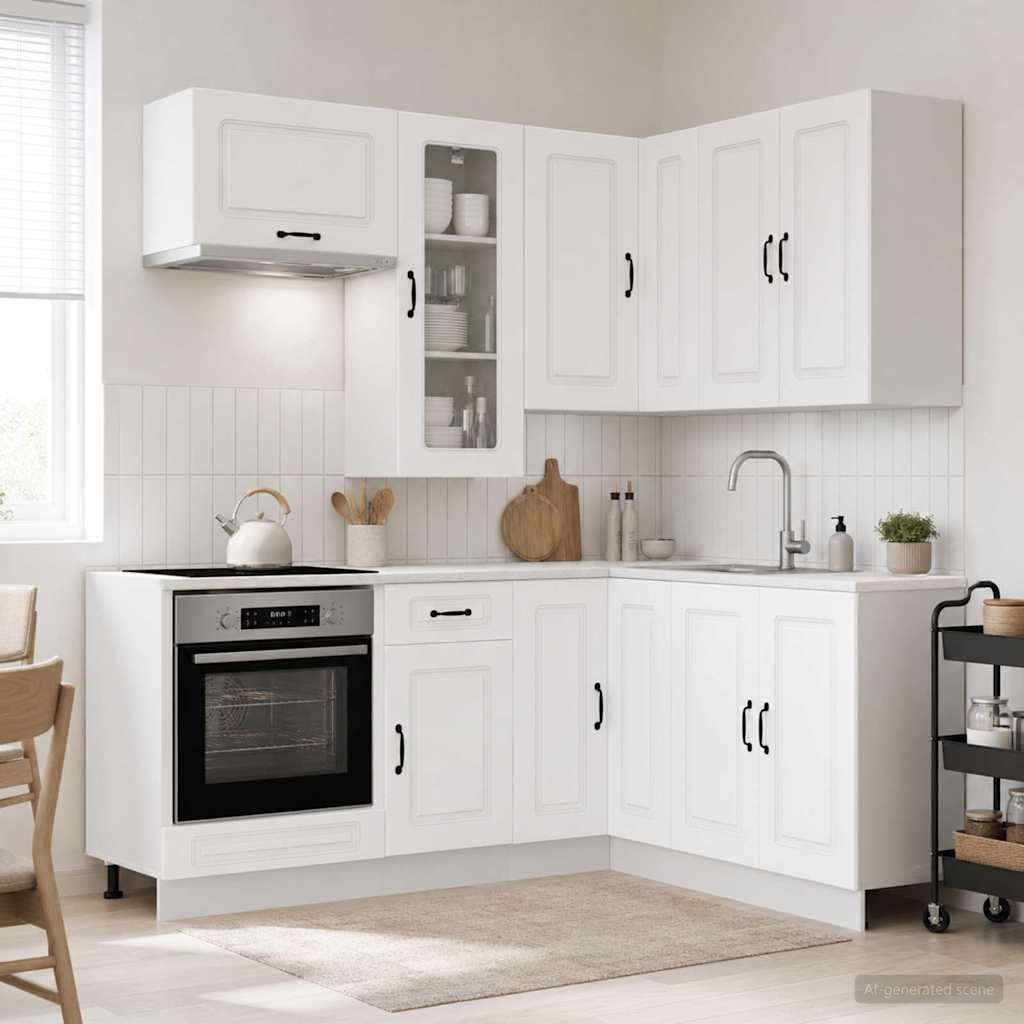 vidaXL Kitchen Unit KALMAR 8 pcs White Engineered Wood 1