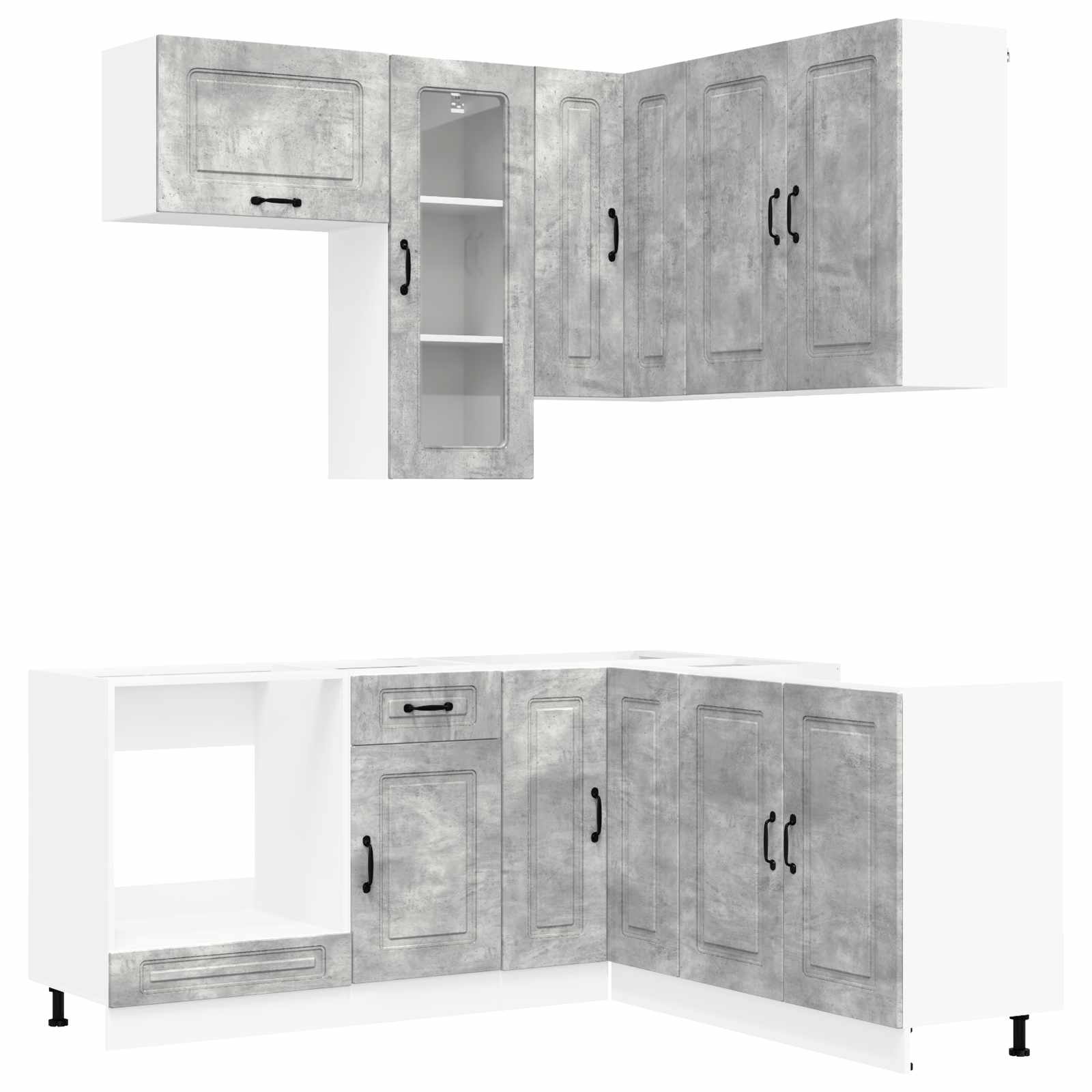 vidaXL Kitchen Unit KALMAR 8 pcs Concrete Grey Engineered Wood 2