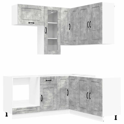 vidaXL Kitchen Unit KALMAR 8 pcs Concrete Grey Engineered Wood 2