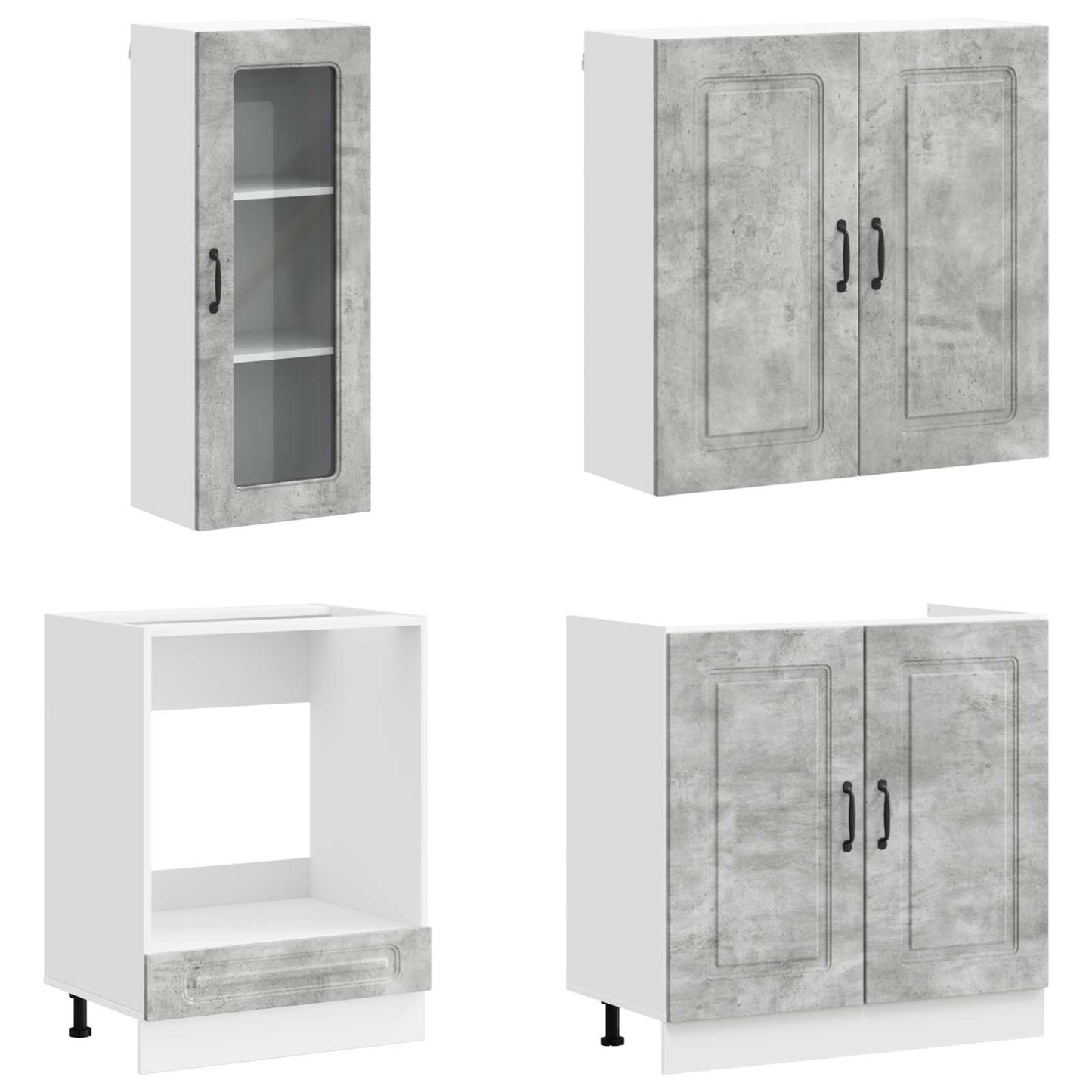 vidaXL Kitchen Unit KALMAR 8 pcs Concrete Grey Engineered Wood 3