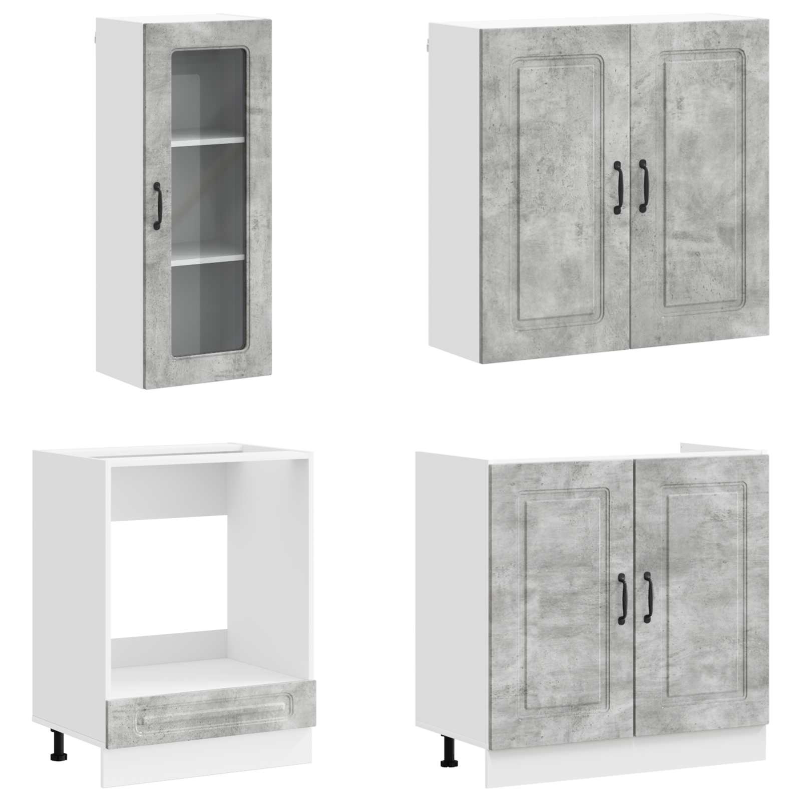 vidaXL Kitchen Unit KALMAR 8 pcs Concrete Grey Engineered Wood 3