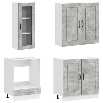 vidaXL Kitchen Unit KALMAR 8 pcs Concrete Grey Engineered Wood 3