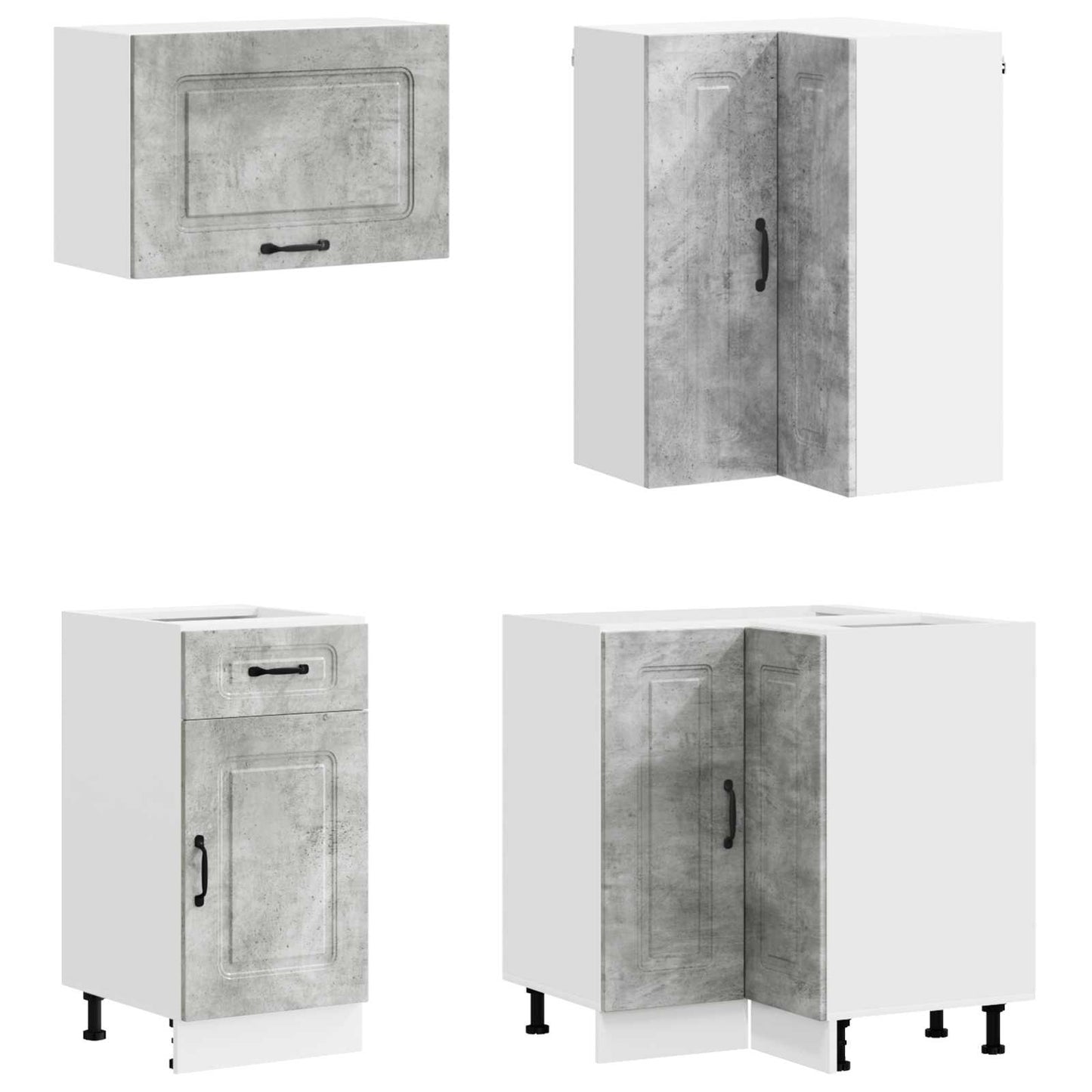 vidaXL Kitchen Unit KALMAR 8 pcs Concrete Grey Engineered Wood 4