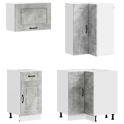 vidaXL Kitchen Unit KALMAR 8 pcs Concrete Grey Engineered Wood 4