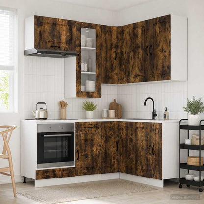 vidaXL Kitchen Unit KALMAR 8 pcs Smoked Oak Engineered Wood 1