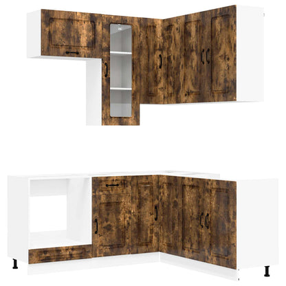 vidaXL Kitchen Unit KALMAR 8 pcs Smoked Oak Engineered Wood 2
