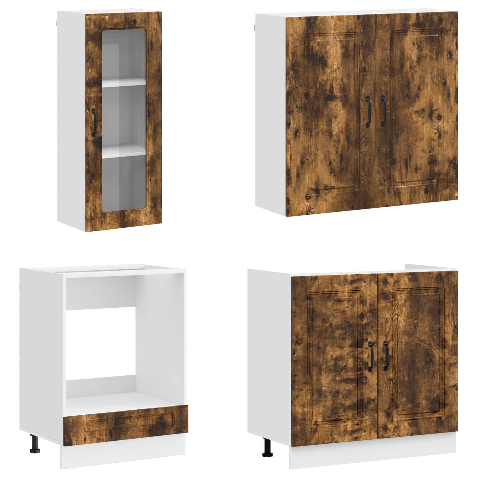 vidaXL Kitchen Unit KALMAR 8 pcs Smoked Oak Engineered Wood 3