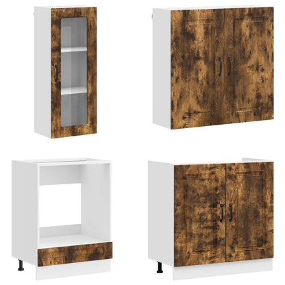 vidaXL Kitchen Unit KALMAR 8 pcs Smoked Oak Engineered Wood 3