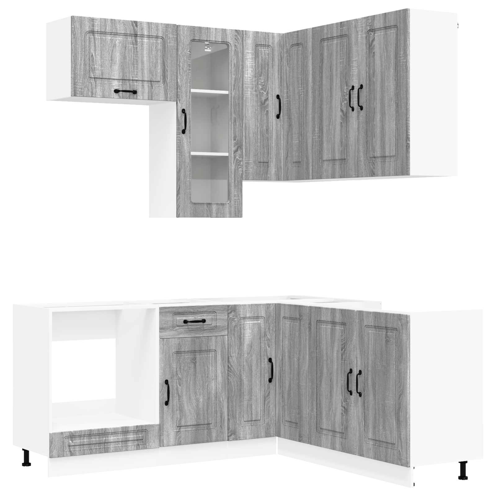 vidaXL Kitchen Unit KALMAR 8 pcs Grey Sonoma Engineered Wood 2