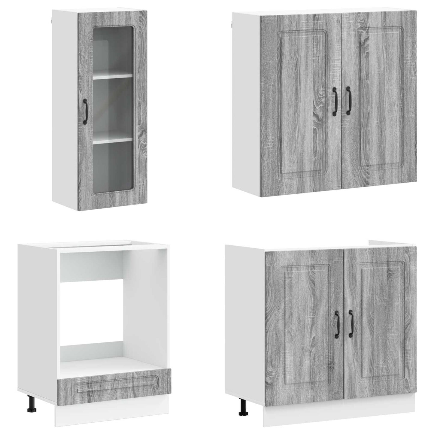 vidaXL Kitchen Unit KALMAR 8 pcs Grey Sonoma Engineered Wood 3