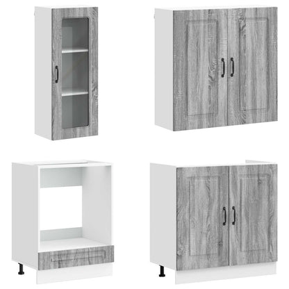 vidaXL Kitchen Unit KALMAR 8 pcs Grey Sonoma Engineered Wood 3