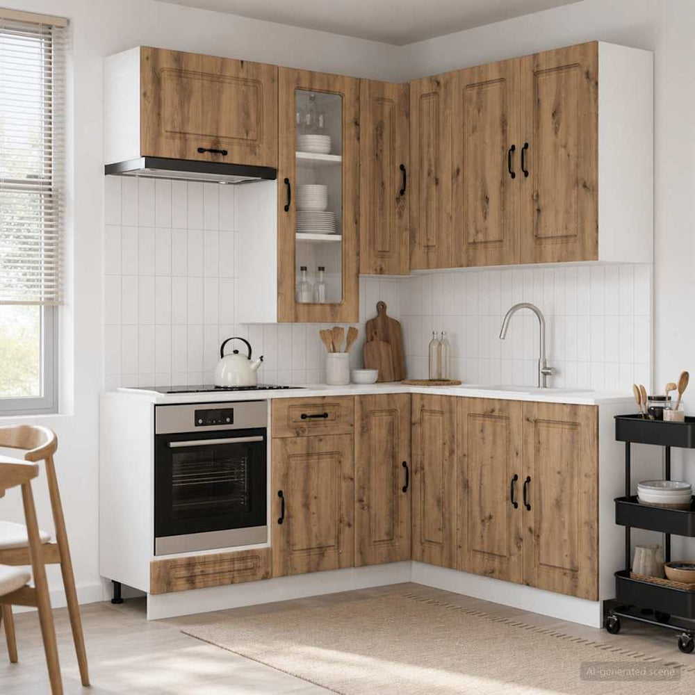 vidaXL Kitchen Unit KALMAR 8 pcs Artisan Oak Engineered Wood